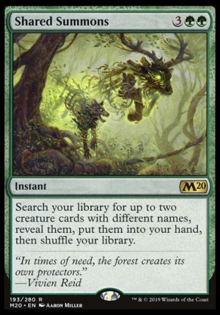 (193/280) Magic The Gathering Core 2020 Single: Shared Summons Holo Rare