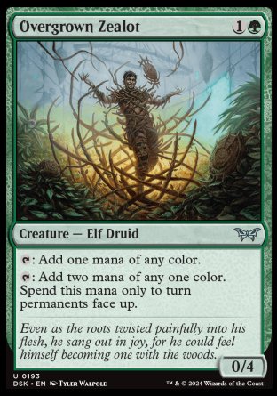 (193) Magic The Gathering Duskmourn: House of Horror Single: Overgrown Zealot  Uncommon