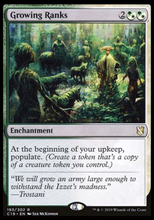 (193) Magic The Gathering Commander 2019 Single: Growing Ranks  Rare