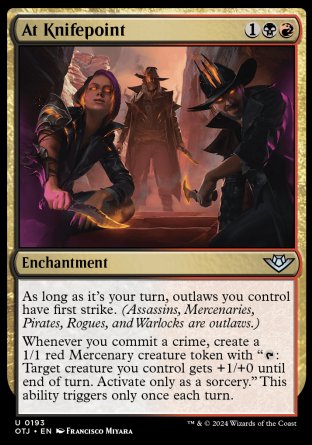 (193) Magic The Gathering Outlaws of Thunder Junction Single: At Knifepoint  Holo Uncommon