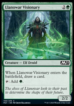 (193) Magic The Gathering Core 2021 Single: Llanowar Visionary Holo Common