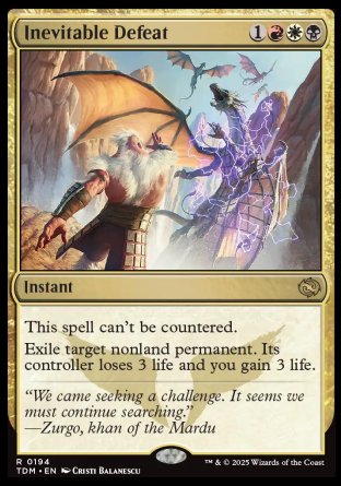 (194) Magic The Gathering Tarkir: Dragonstorm: Promos Single: Inevitable Defeat (V.2)  Holo Rare