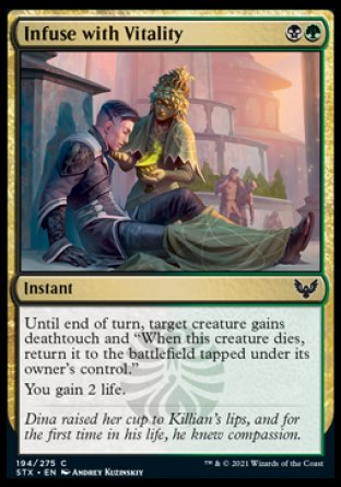 (194) Magic The Gathering Strixhaven: School of Mages Single: Infuse with Vitality Holo Common