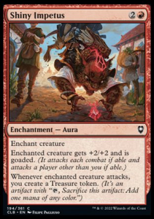 (194) Magic The Gathering Commander Legends: Battle for Baldur's Gate Single: Shiny Impetus Holo Common