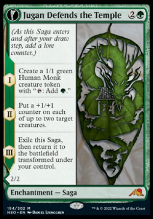 (194) Magic The Gathering Kamigawa: Neon Dynasty Single: Jugan Defends the Temple // Remnant of the Rising Star Holo Mythic