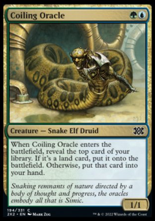 (194) Magic The Gathering Double Masters 2022 Single: Coiling Oracle Holo Common