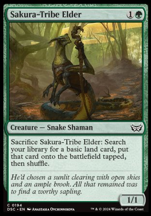 (194) Magic The Gathering Commander: Duskmourn: House of Horror Single: Sakura-Tribe Elder  Common