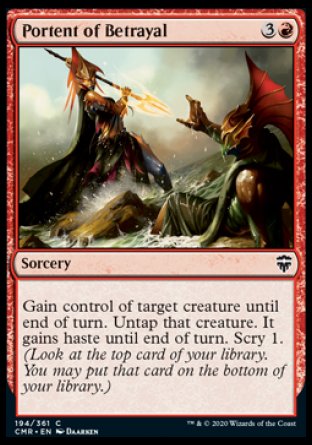 (194/361) Magic The Gathering Commander Legends Single: Portent of Betrayal Holo Common