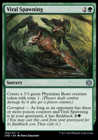 (194) Magic The Gathering Phyrexia: All Will Be One Single: Viral Spawning Holo Uncommon