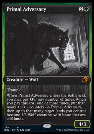 (194) Magic The Gathering Innistrad: Double Feature Single: Primal Adversary  Mythic