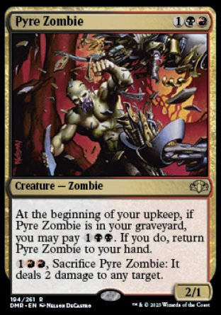 (194) Magic The Gathering Dominaria Remastered Single: Pyre Zombie Holo Rare