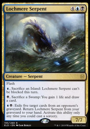 (195/269) Magic The Gathering Throne of Eldraine Single: Lochmere Serpent Holo Rare