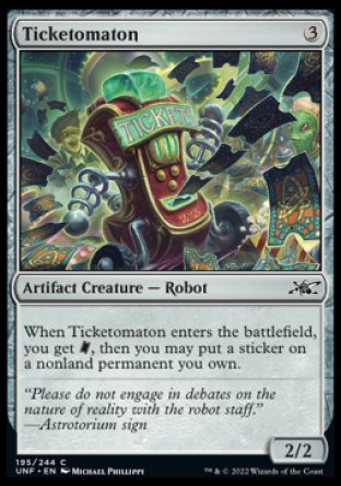 (195) Magic The Gathering Unfinity Single: Ticketomaton  Common