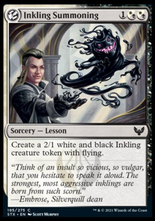 (195) Magic The Gathering Strixhaven: School of Mages Single: Inkling Summoning Holo Common