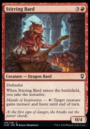 (195) Magic The Gathering Commander Legends: Battle for Baldur's Gate Single: Stirring Bard Holo Common