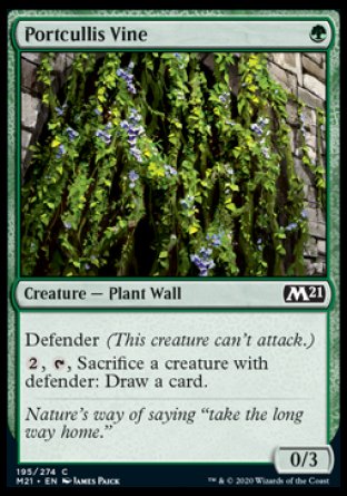 (195) Magic The Gathering Core 2021 Single: Portcullis Vine Holo Common