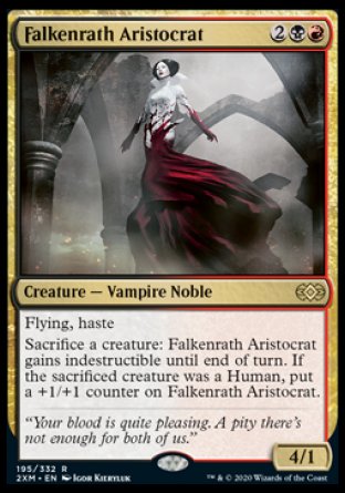 (195/332) Magic The Gathering Double Masters Single: Falkenrath Aristocrat Holo Rare