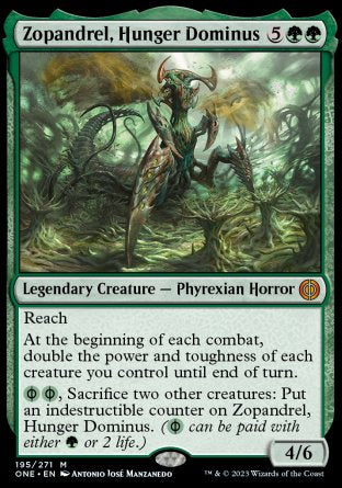 (195) Magic The Gathering Phyrexia: All Will Be One Single: Zopandrel, Hunger Dominus Holo Mythic