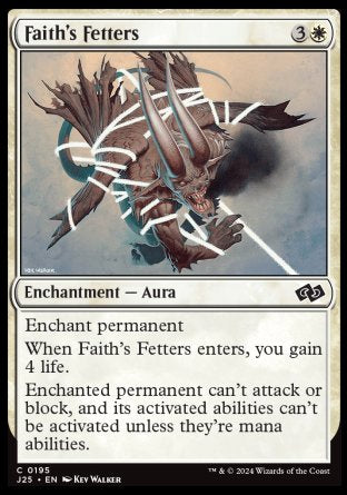 (195) Magic The Gathering Foundations Jumpstart Single: Faith's Fetters  Common