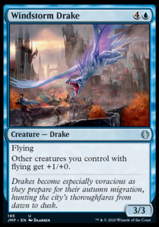 (195) Magic The Gathering Jumpstart Single: Windstorm Drake  Uncommon
