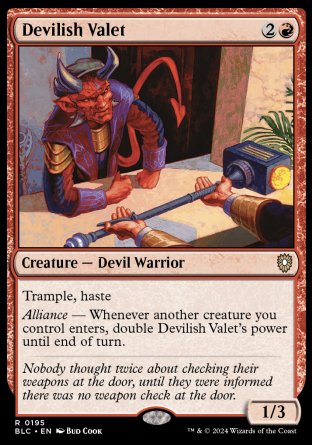 (195) Magic The Gathering Commander: Bloomburrow Single: Devilish Valet  Rare