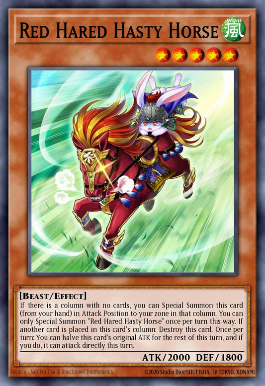 (017) YuGiOh TCG MP19: 2019 Gold Sarcophagus Tin Mega Pack Single: Red Hared Hasty Horse  Common