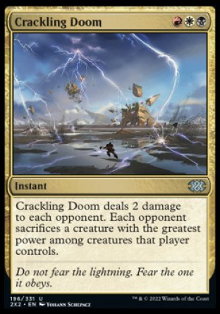 (196) Magic The Gathering Double Masters 2022 Single: Crackling Doom  Uncommon