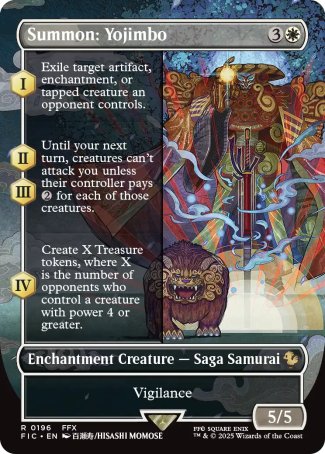 (196) Magic The Gathering Commander: Magic: The Gathering - FINAL FANTASY: Extras Single: Summon: Yojimbo  Rare