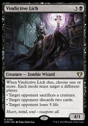 (196) Magic The Gathering Commander Masters Single: Vindictive Lich Holo Rare