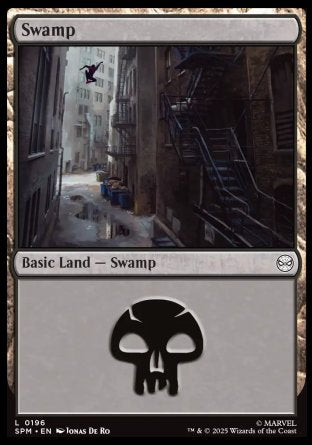 (196) Magic The Gathering Magic: The Gathering | Marvel's Spider-Man Single: Swamp (V.2)  Land