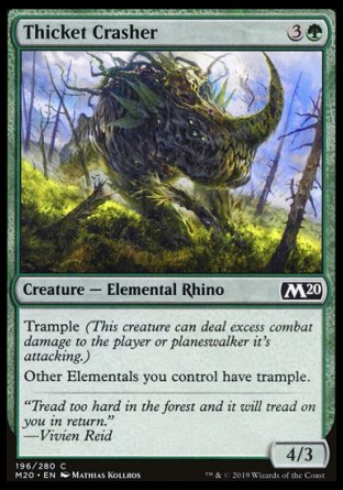 (196/280) Magic The Gathering Core 2020 Single: Thicket Crasher Holo Common