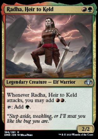 (196) Magic The Gathering Dominaria Remastered Single: Radha, Heir to Keld Holo Uncommon
