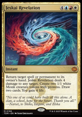 (196) Magic The Gathering Tarkir: Dragonstorm: Promos Single: Jeskai Revelation (V.1)  Holo Mythic