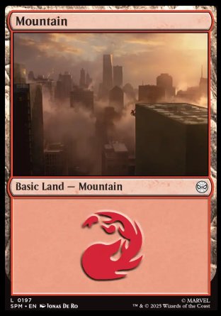 (197) Magic The Gathering Magic: The Gathering | Marvel's Spider-Man Single: Mountain (V.2)  Land