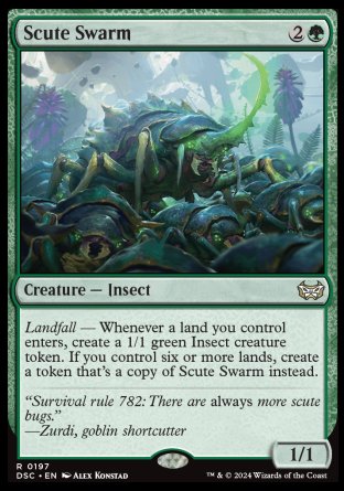 (197) Magic The Gathering Commander: Duskmourn: House of Horror Single: Scute Swarm  Rare