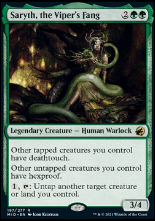 (197) Magic The Gathering Innistrad: Midnight Hunt Single: Saryth, the Viper's Fang Holo Rare