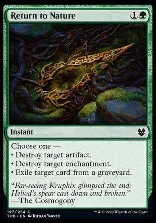 (197/254) Magic The Gathering Theros Beyond Death Single: Return to Nature  Common