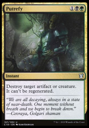 (197) Magic The Gathering Commander 2019 Single: Putrefy  Uncommon