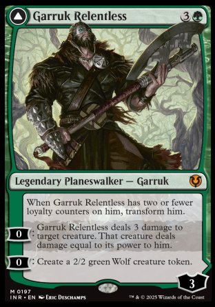 (197) Magic The Gathering Innistrad Remastered Single: Garruk Relentless / Garruk, the Veil-Cursed Holo Mythic