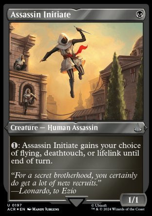 (197) Magic The Gathering Universes Beyond: Assassin's Creed: Extras Single: Assassin Initiate  Holo Uncommon