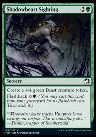 (198) Magic The Gathering Innistrad: Midnight Hunt Single: Shadowbeast Sighting  Common