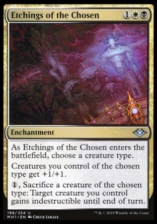 (198/254) Magic The Gathering Modern Horizons Single: Etchings of the Chosen Holo Uncommon
