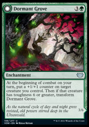 (198) Magic The Gathering Innistrad: Crimson Vow Single: Dormant Grove // Gnarled Grovestrider  Uncommon