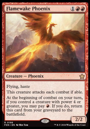 (198) Magic The Gathering Magic: The Gathering Foundations Single: Flamewake Phoenix Holo Rare