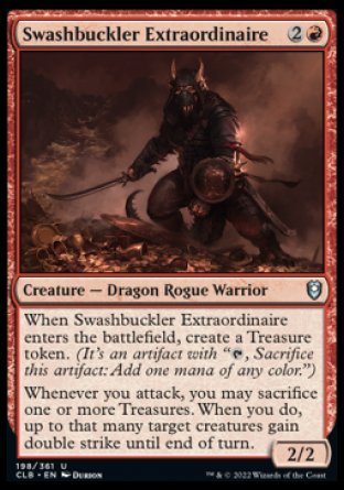 (198) Magic The Gathering Commander Legends: Battle for Baldur's Gate Single: Swashbuckler Extraordinaire Holo Uncommon