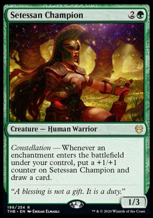 (198/254) Magic The Gathering Theros Beyond Death Single: Setessan Champion Holo Rare