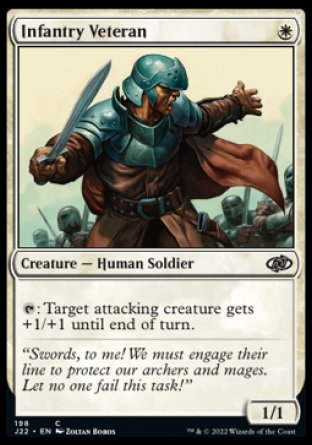 (198) Magic The Gathering Jumpstart 2022 Single: Infantry Veteran  Common