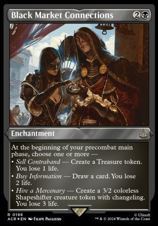 (198) Magic The Gathering Universes Beyond: Assassin's Creed: Extras Single: Black Market Connections (V.2)  Holo Rare
