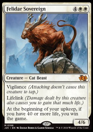 (198) Magic The Gathering Foundations Jumpstart Single: Felidar Sovereign  Mythic