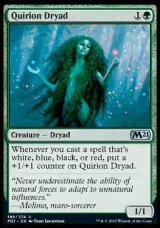 (198) Magic The Gathering Core 2021 Single: Quirion Dryad  Uncommon